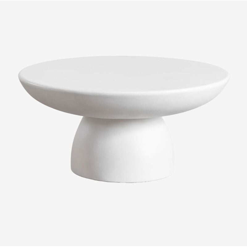 Sklum - Table basse ronde en ciment (Ø70 cm) Zenadia Blanc Cassé