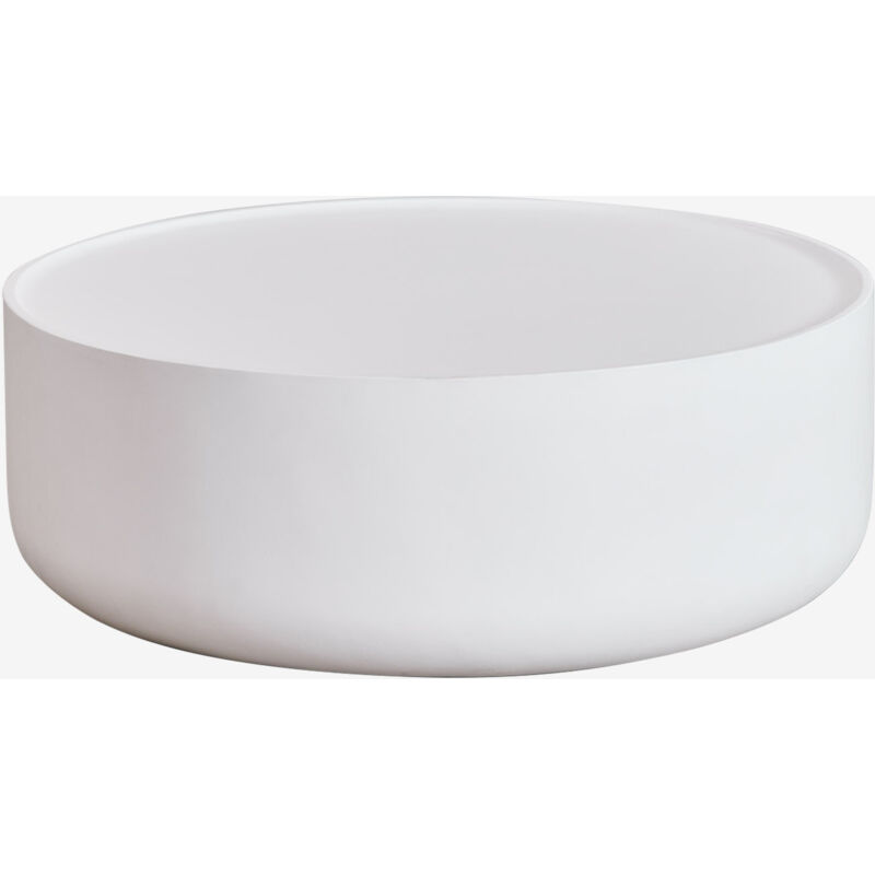 Sklum - Table basse ronde en ciment (Ø80 cm) Darwys Blanc brillant