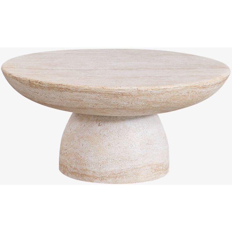 Table basse ronde en ciment aspect travertin (Ø70 cm) Ribeseya Sklum Travertine