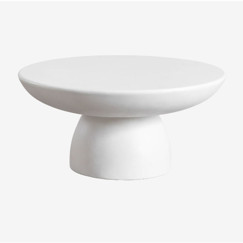 Table basse de jardin ronde Ø70 cm en ciment Zenadia Sklum Blanc Cassé