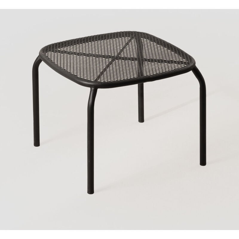 Table d'appoint de jardin carrée 40x40 cm en acier Dylha Sklum Noir