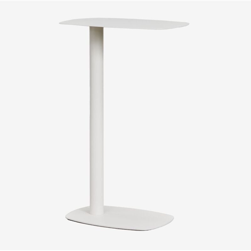 Table d'appoint rectangulaire 40x25 cm en métal Odelia Sklum Blanc Gardenia ↑65 cm