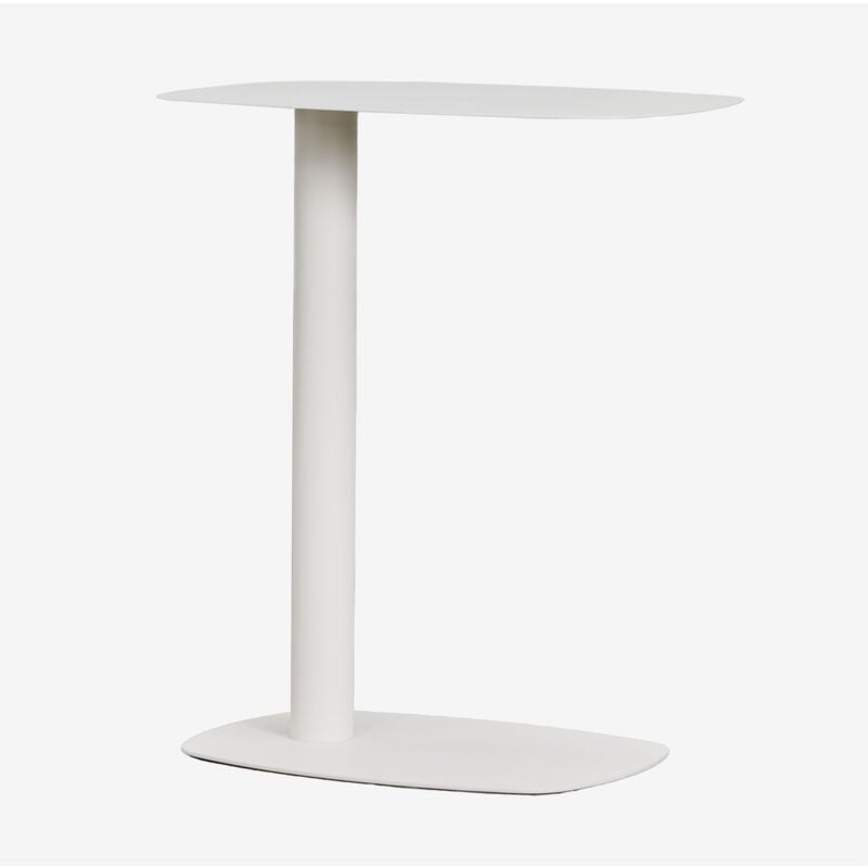Table d'appoint rectangulaire 40x25 cm en métal Odelia Sklum Blanc Gardenia ↑50 cm