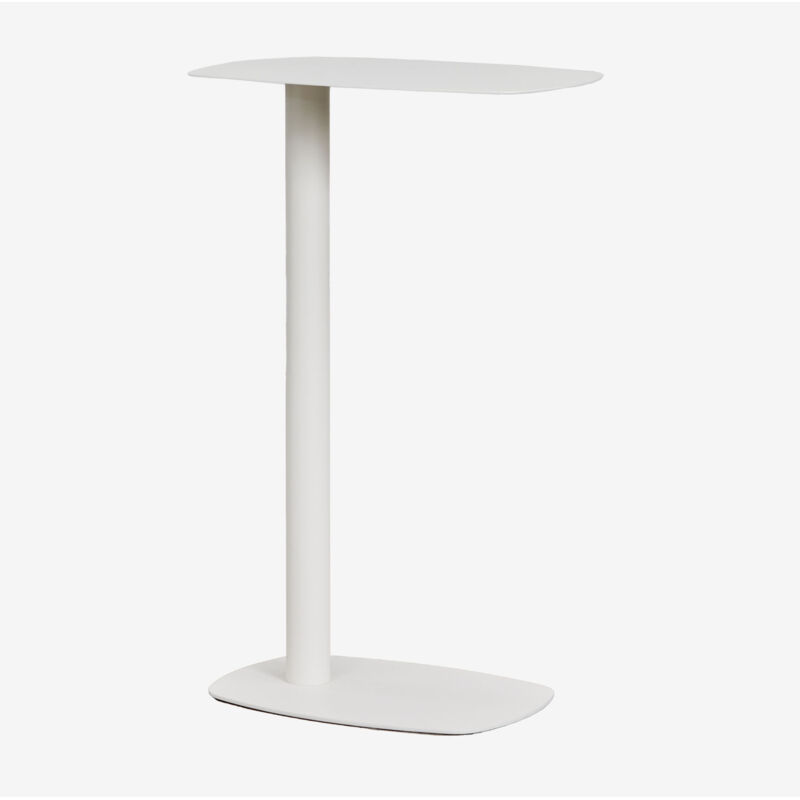Table d'appoint de jardin rectangulaire en fer Odelia, 40x25 cm Sklum Blanc Gardenia ↑65 cm