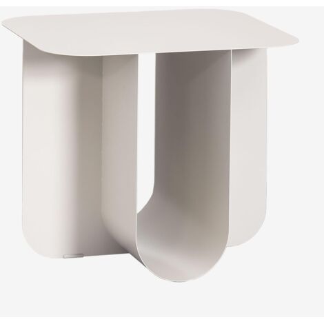 SKLUM - Table d'appoint rectangulaire Norman - Acier Gardenia White - Design industriel compact - Neuf - Voir photos