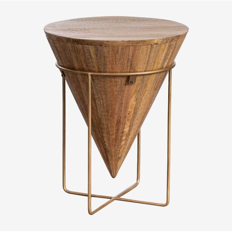 Table d'appoint ronde en bois de manguier (Ø40 cm) Piram Sklum Doré