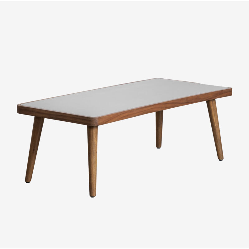 Table basse de jardin en ciment et bois d'acacia Marilia Sklum Gris 110 x 50 cm