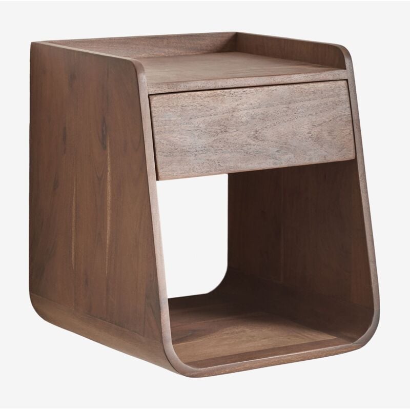 Sklum - Table de chevet 35x35 cm en bois d'acacia Berigem