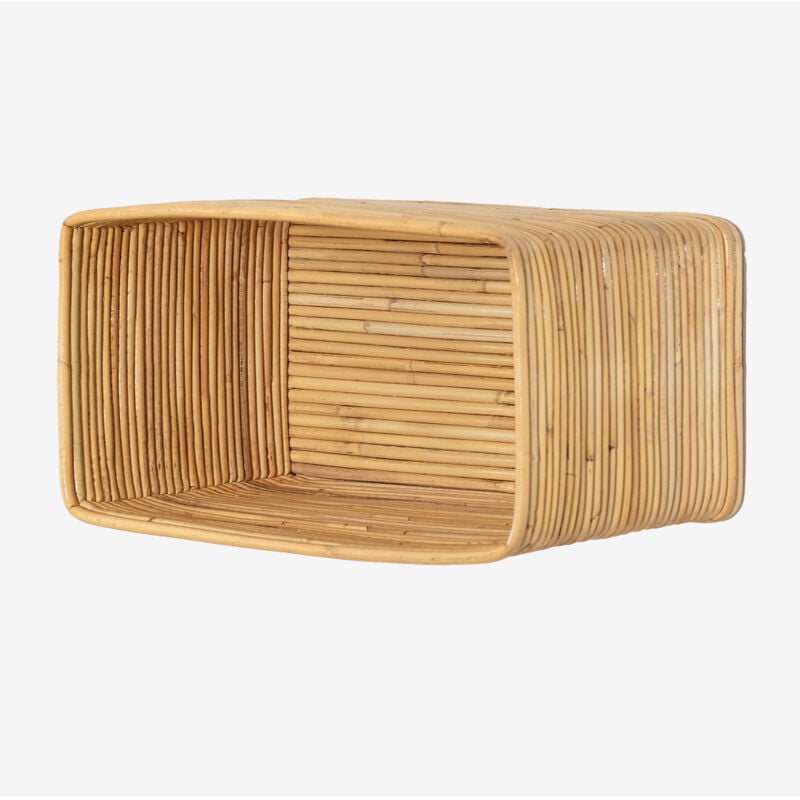 Sklum - Table de chevet flottante en rotin Feyrat Marron Bois Naturel