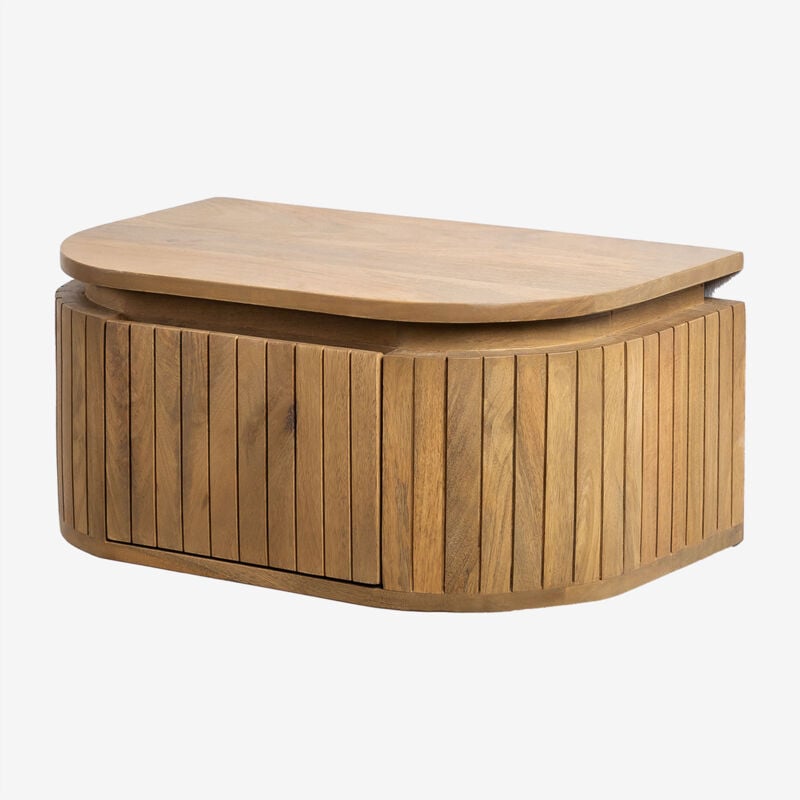 Sklum - Table de chevet flottante en bois de manguier Analis