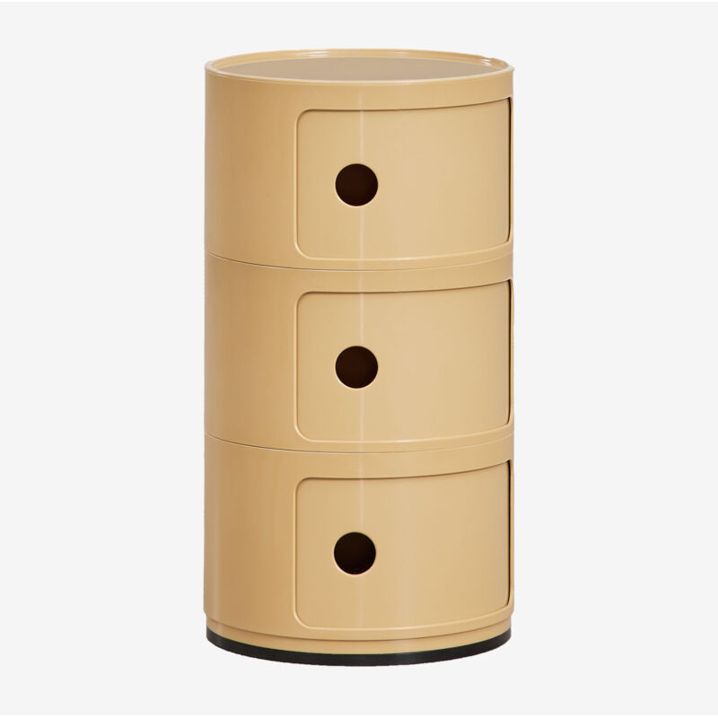 Table de chevet ronde Ø30 cm avec étagères Babel SKLUM Moutarde Légère Table de chevet ronde Ø30 cm avec étagères Babel SKLUM Moutarde Légère