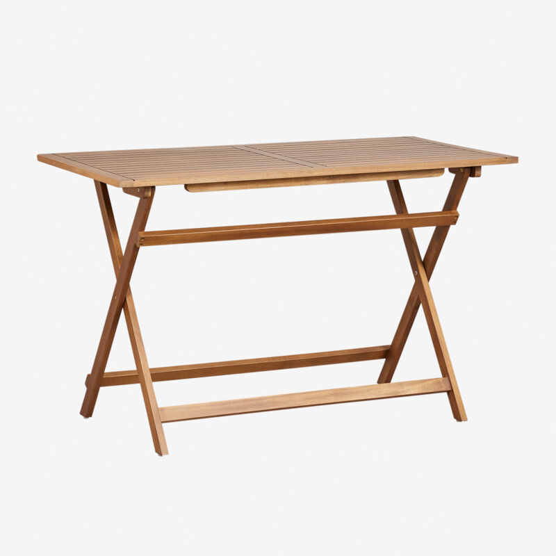 Table de jardin rectangulaire 120x60 cm pliable en bois d'acacia Delawer SKLUM