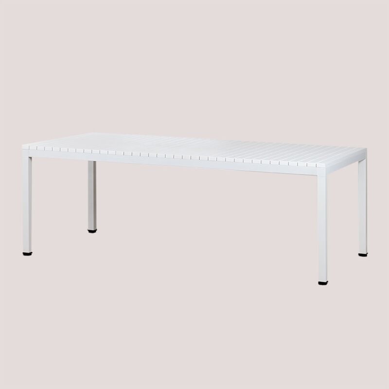 Table de jardin rectangulaire 210x100 cm en aluminium Marti Sklum Blanc Gardenia