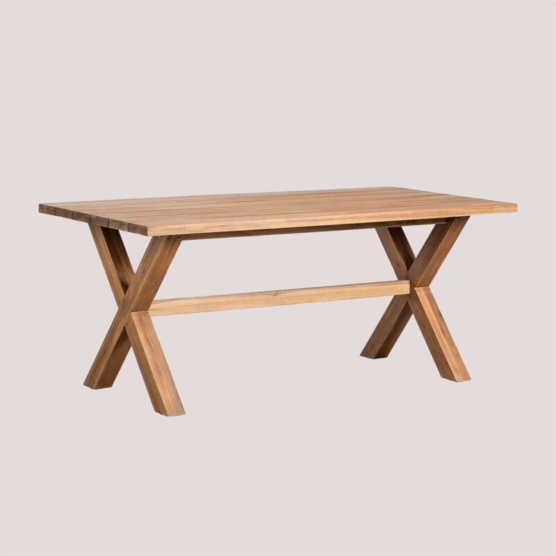 Sklum - Table de jardin rectangulaire en bois d'acacia (180x90 cm) Giada Brun Acacia foncé Brun Acacia foncé