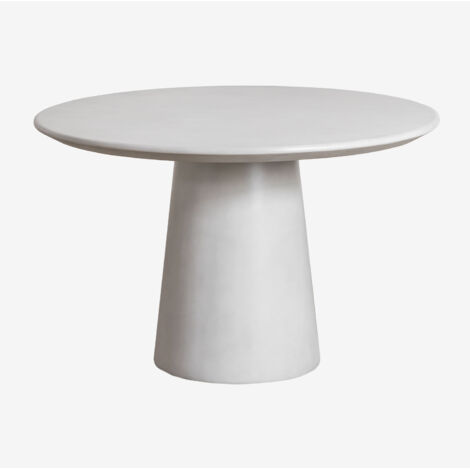 Sklum – Table de jardin ronde Ø120 cm en ciment renforcé – Pied central robuste – Protection antitache – Pour terrasses et jardins modernes