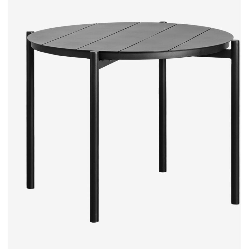 Sklum - Table de jardin ronde Ø110 cm en aluminium Elton Noir de Carbone