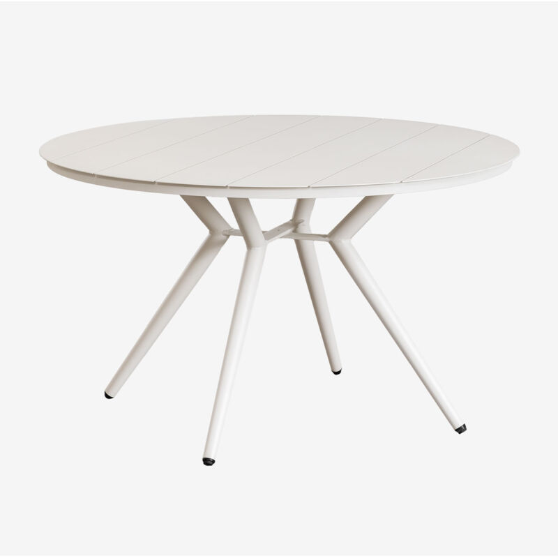 Table de jardin ronde en aluminium Valérie SKLUM Blanc Gardenia Ø125 cm