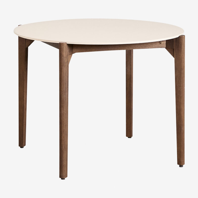 Table de jardin ronde Ø100 cm en ciment et bois d'acacia Xajul Sklum Tapioca Beige