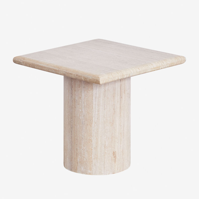 Sklum - Table de nuit carrée en travertin de Lausanne 40 x 40 cm