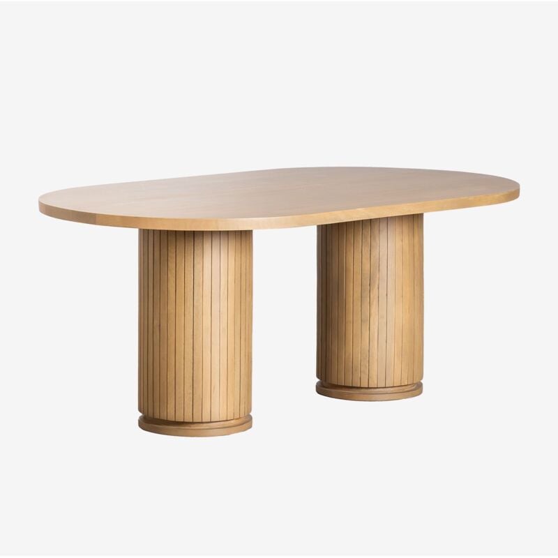 Sklum - Table de salle à manger ovale en bois de manguier Analis 200 x 110 cm