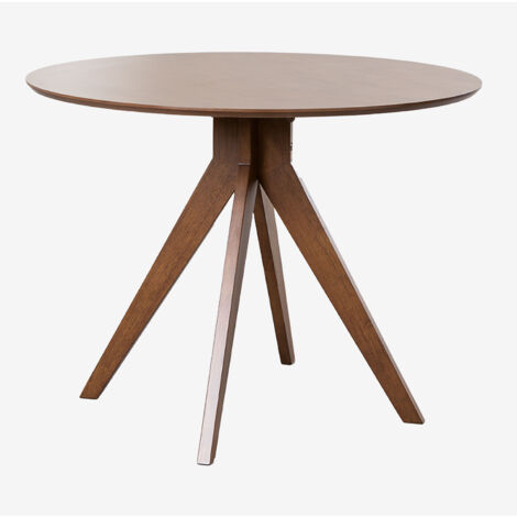 Sklum – Table de salle à manger ronde Ø100 cm en bois d'hévéa – 4 places – Plateau MDF – Élégance intemporelle pour cuisine et salle à manger