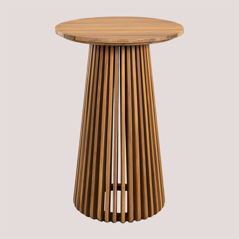 Table haute de jardin ronde Ø70 cm en bois d'acacia Mura Sklum