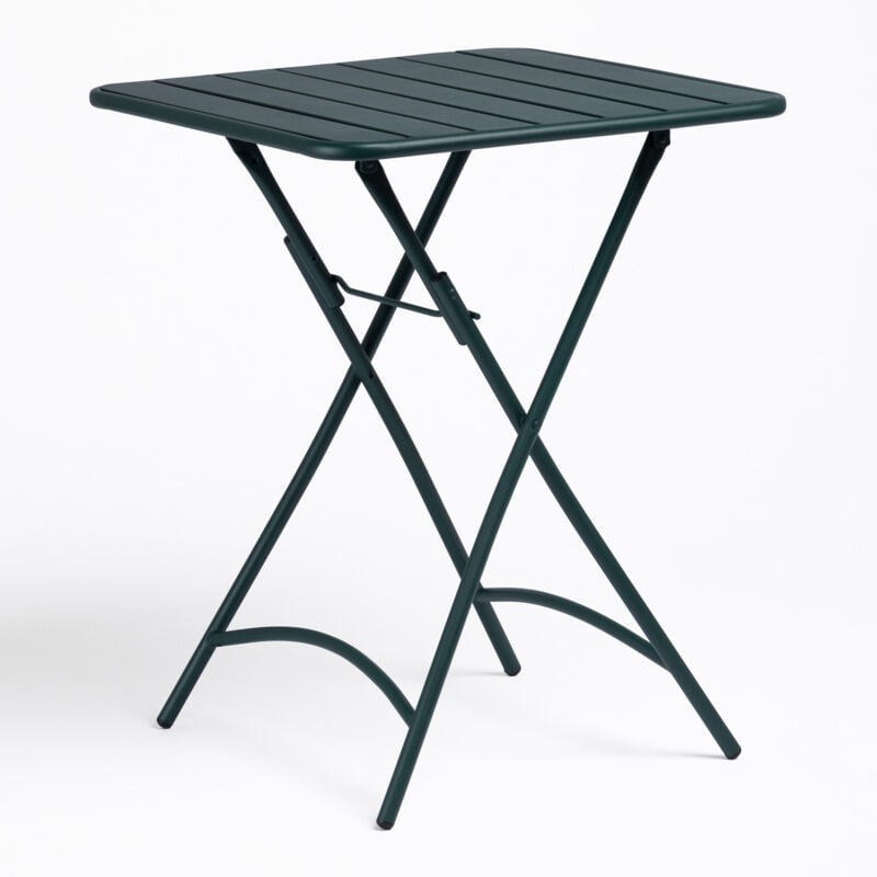Table de jardin carrée 60x60 cm pliable en acier Janti Sklum Vert Jungle