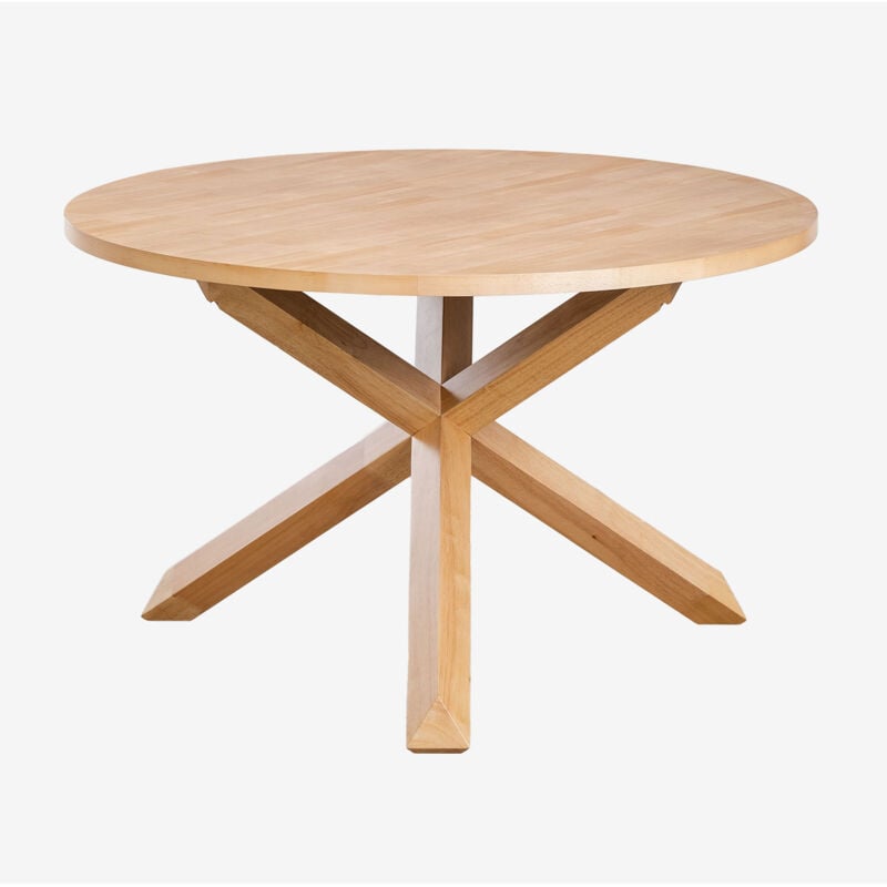 Sklum - Table à manger ronde Ø120 cm en mdf et bois Mieren