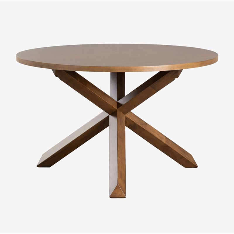 Sklum - Table à manger ronde Ø120 cm en mdf et bois Mieren