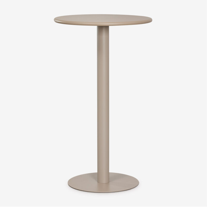 Table haute ronde Ø60 cm en fer Mizzi SKLUM Moka Brown