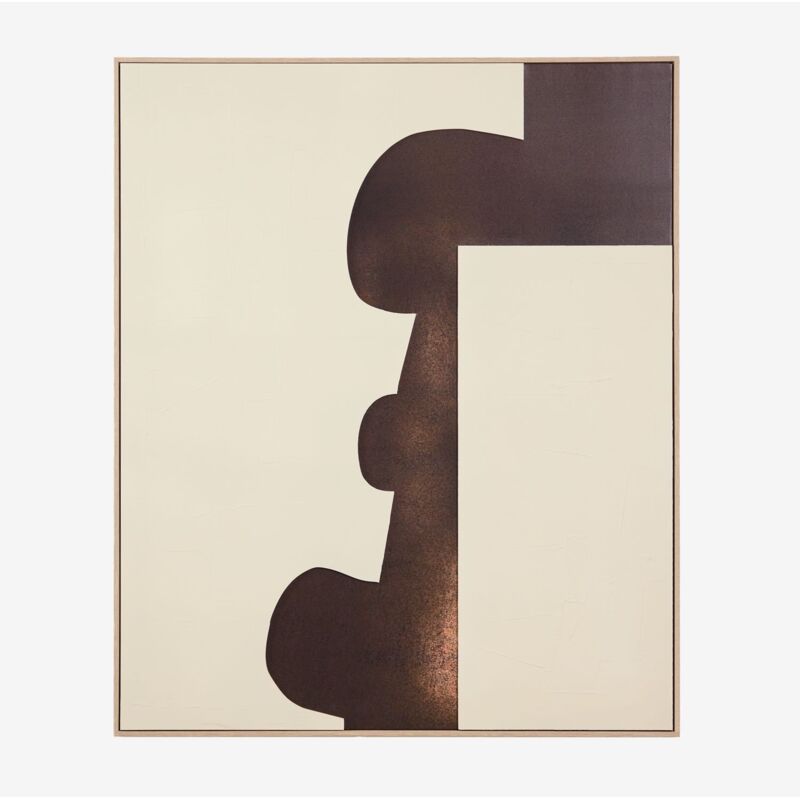 Tableau décoratif 100x120 cm avec relief Eines Sklum Beige Crème