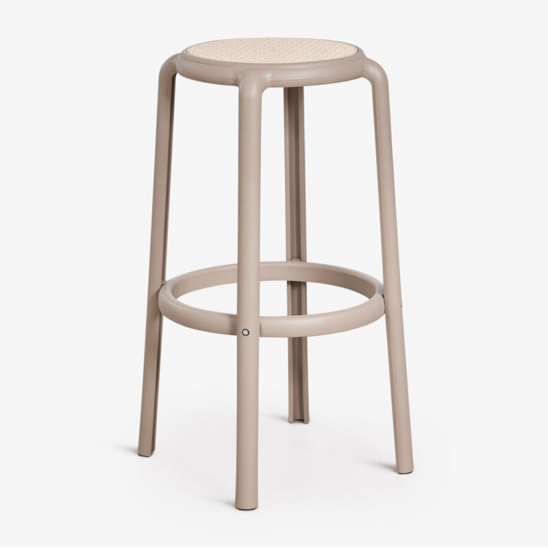 Tabouret de jardin haut en polypropylène Omara SKLUM Moka Brown ↑75 cm