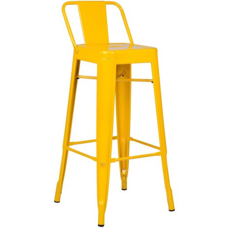 SKLUM Tabouret Haut avec dossier LIXSalle à Manger Cuisine Style Industriel