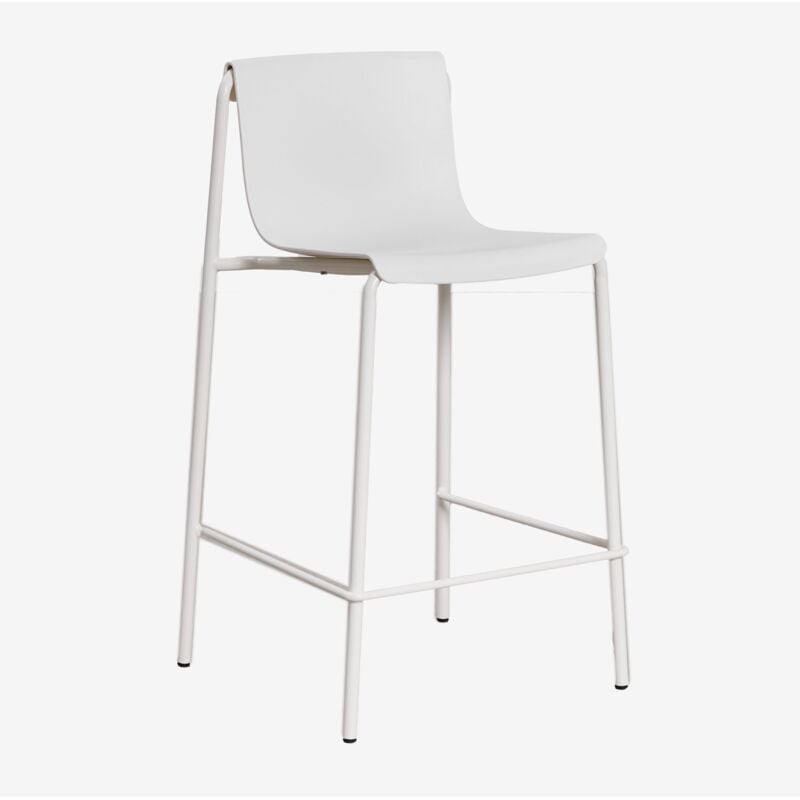 Tabouret haut de jardin en polypropylène Ismène SKLUM Blanc Gardenia ↑65 cm
