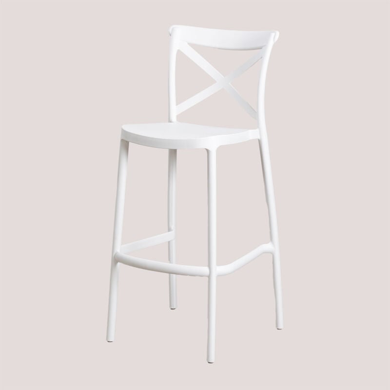 Sklum - Tabouret haut empilable Jardín Otax Blanc ↑75 cm