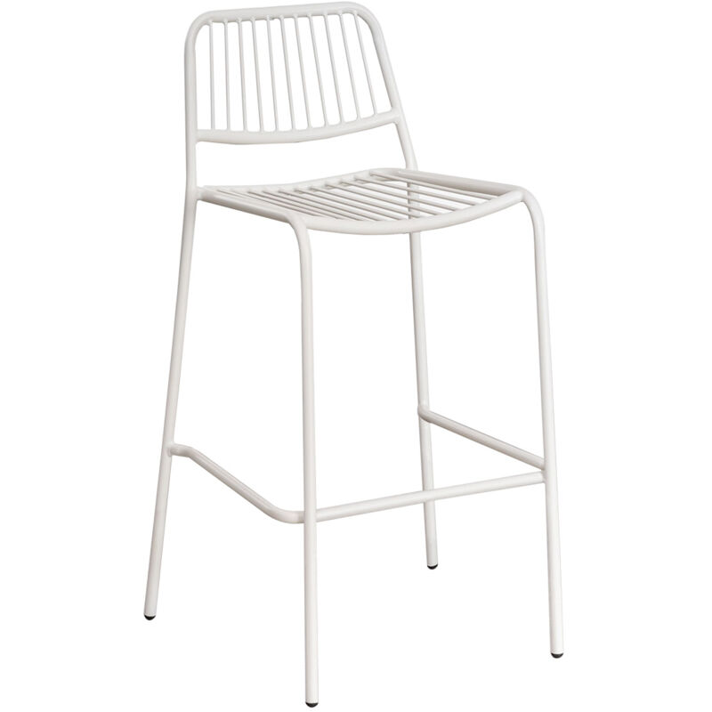 Sklum - Tabouret haut empilable Elton Blanc Gardenia ↑75 cm