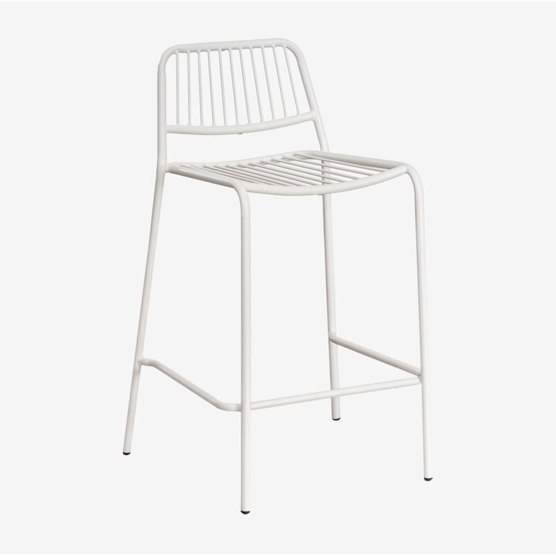 Sklum - Tabouret haut empilable Elton Blanc Gardenia ↑65 cm