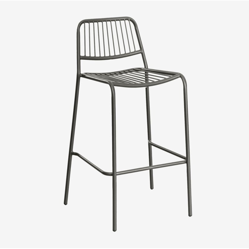 Tabouret de jardin haut empilable Elton SKLUM Noir de Carbone ↑75 cm