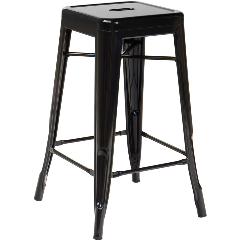 Sklum - Tabouret Haut en Acier lix Noir ↑65 cm