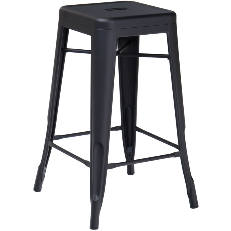 Tabouret haut en acier LIX Mate SKLUM Noir ↑65 cm