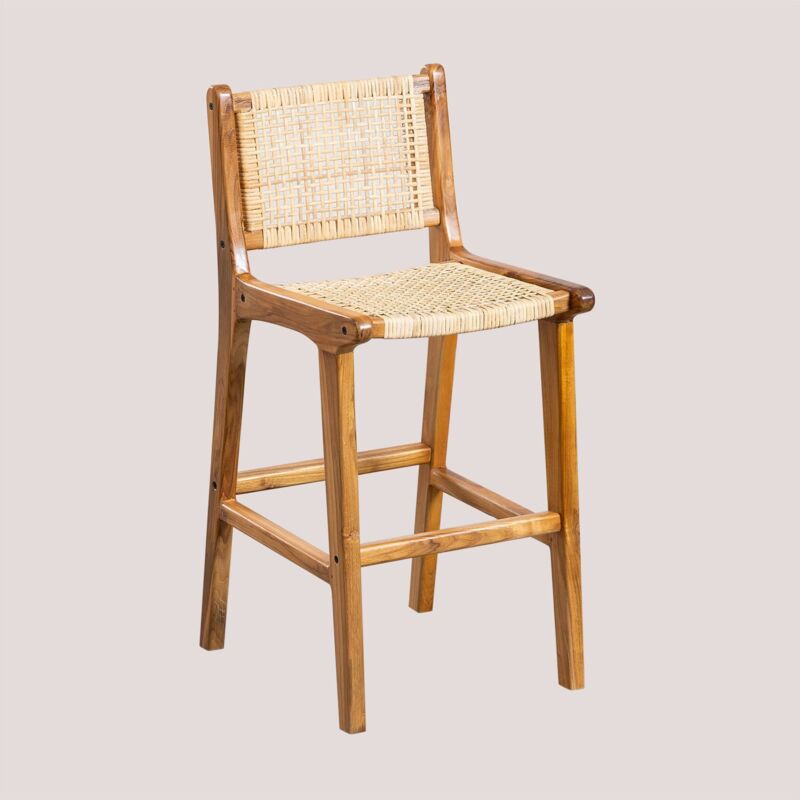 Sklum - Tabouret haut ↑61 cm en bois de teck Catua