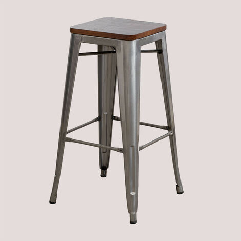 SKLUM Tabouret Haut LIX Brossé en BoisSalle à Manger Cuisine Style Industriel