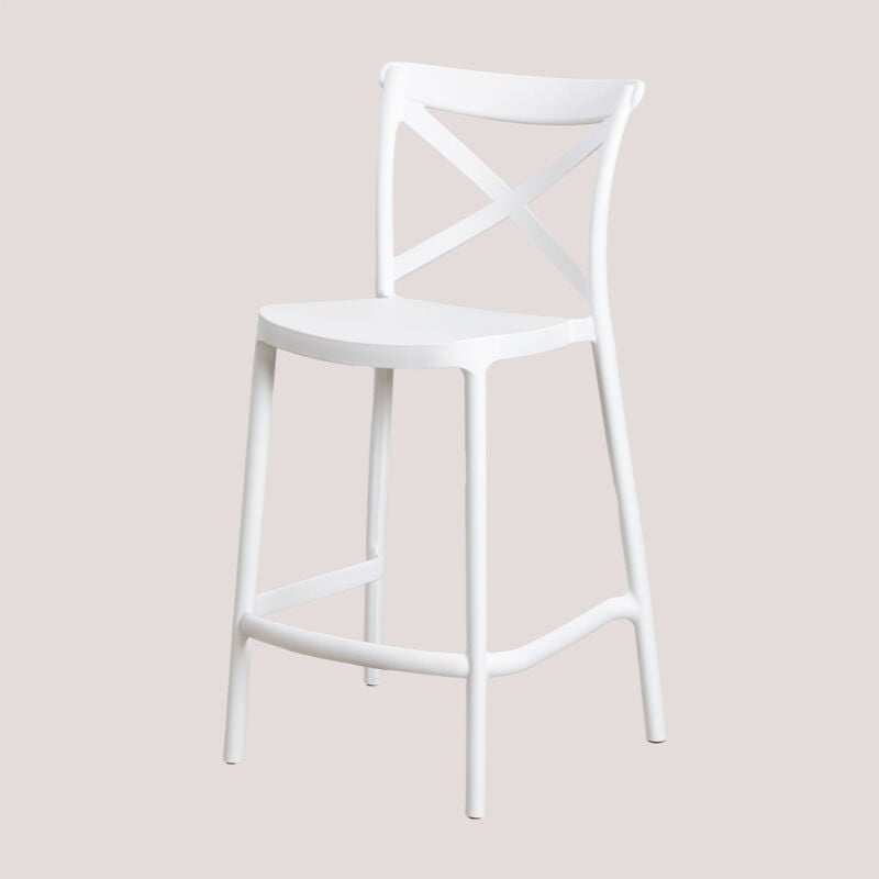 Sklum - Tabouret haut Otax Blanc ↑65 cm