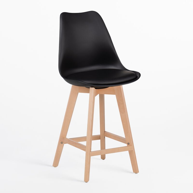 

Taburete Alto Con Cojín en Polipiel Nordic SKLUM - Negro ↑67 cm