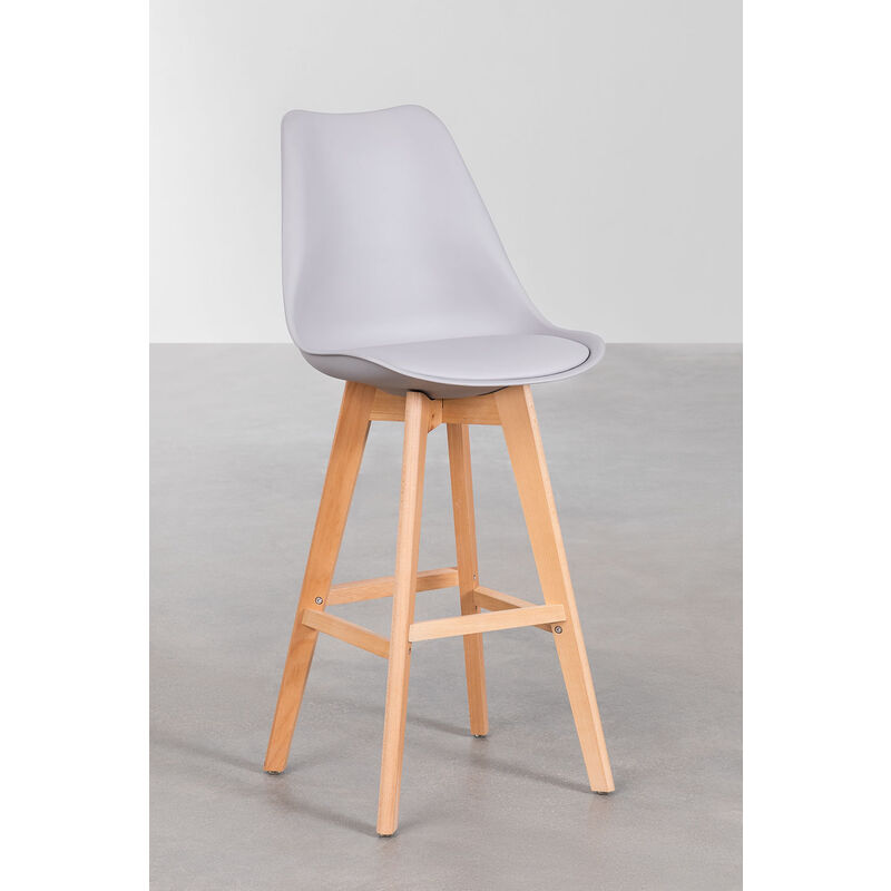 

Taburete Alto Con Cojín en Polipiel Nordic SKLUM - Gris Claro ↑76 cm