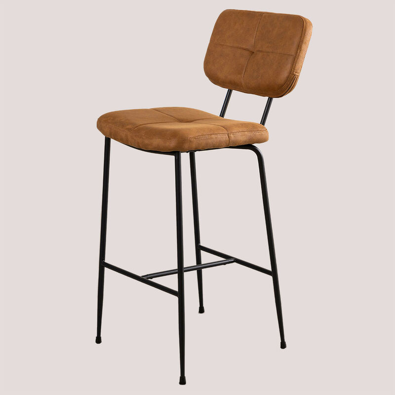 

Taburete Alto (80 cm) con Respaldo en Polipiel Ospi SKLUM - Camel