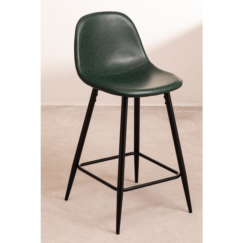 

Sklum - Taburete Alto en Polipiel Glamm ↑65 cm Negro Verde Jungla