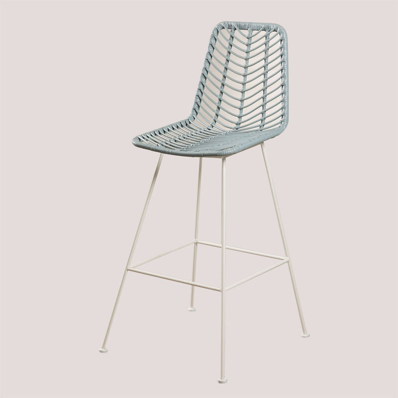 

Taburete Alto en Ratán Sintético Gouda Colors SKLUM - Azul Bruma ↑75 cm Blanco