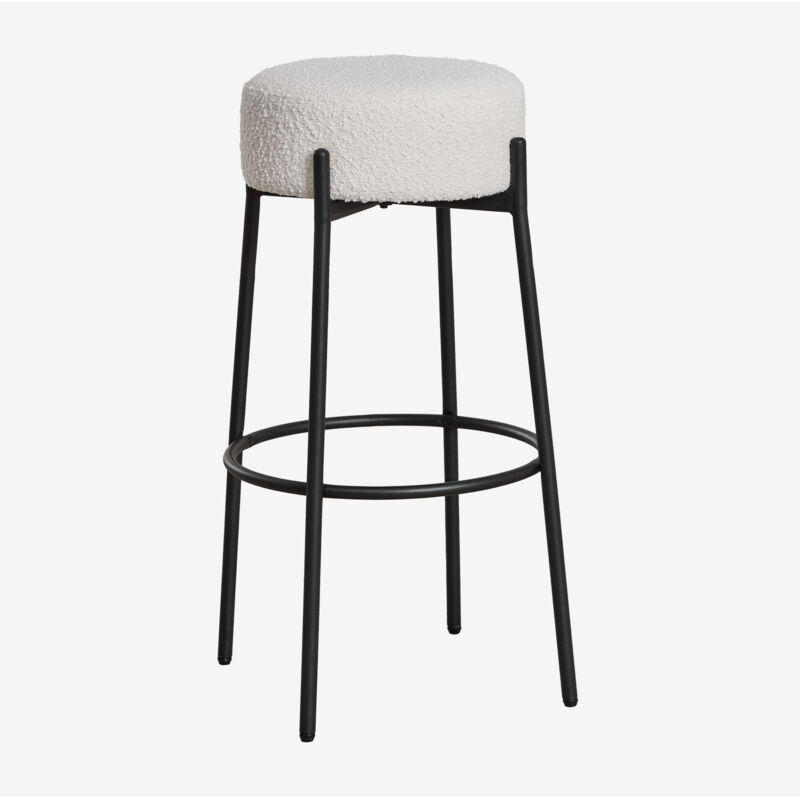 Sklum - Tabouret haut rembourré Anisa 75 cm Noir