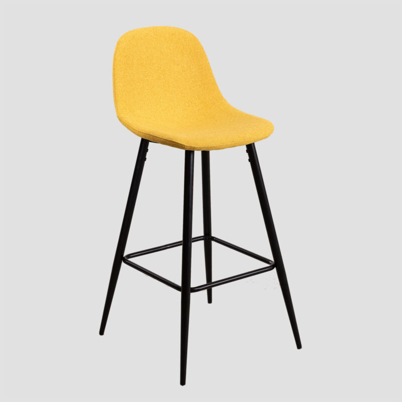 

Taburete Alto en Tela Glamm ↑75 cm Negro Amarillo Curri - Sklum